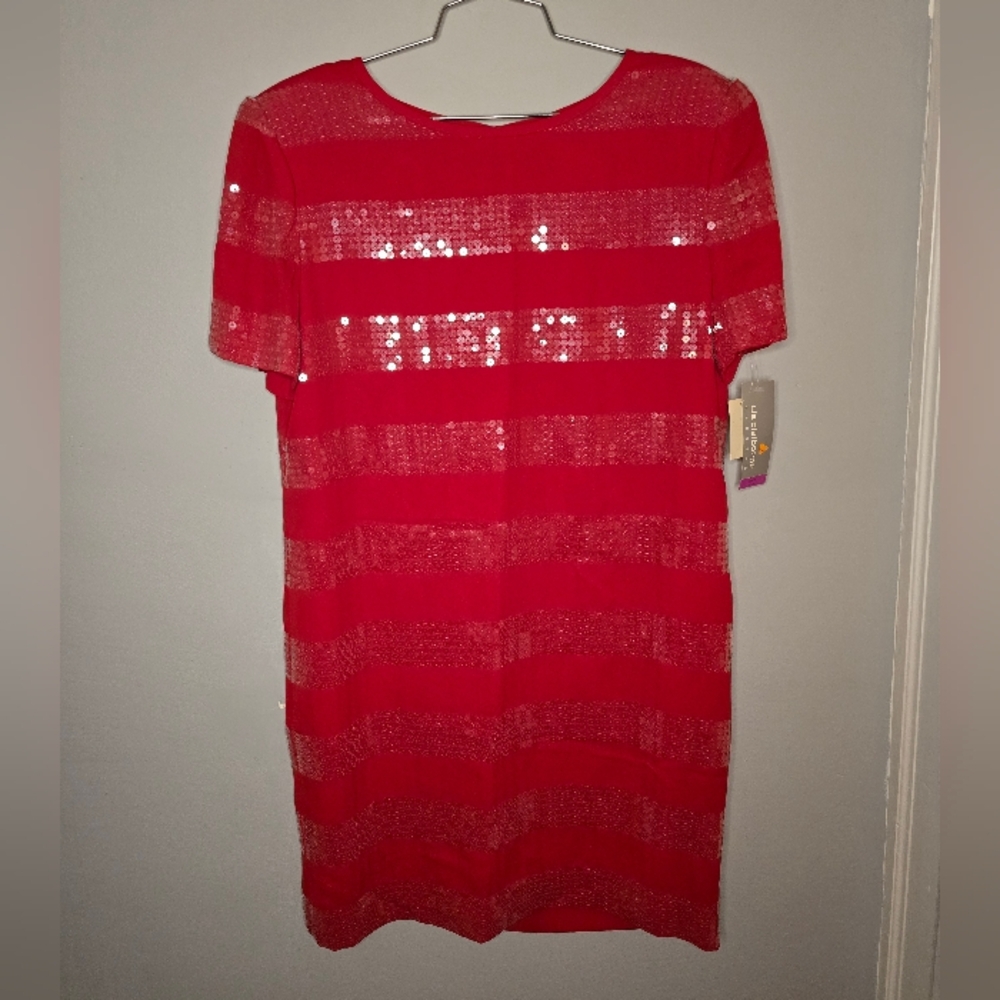 Liz Claiborne Red Sequin Mini Dress - Picture 3 of 10